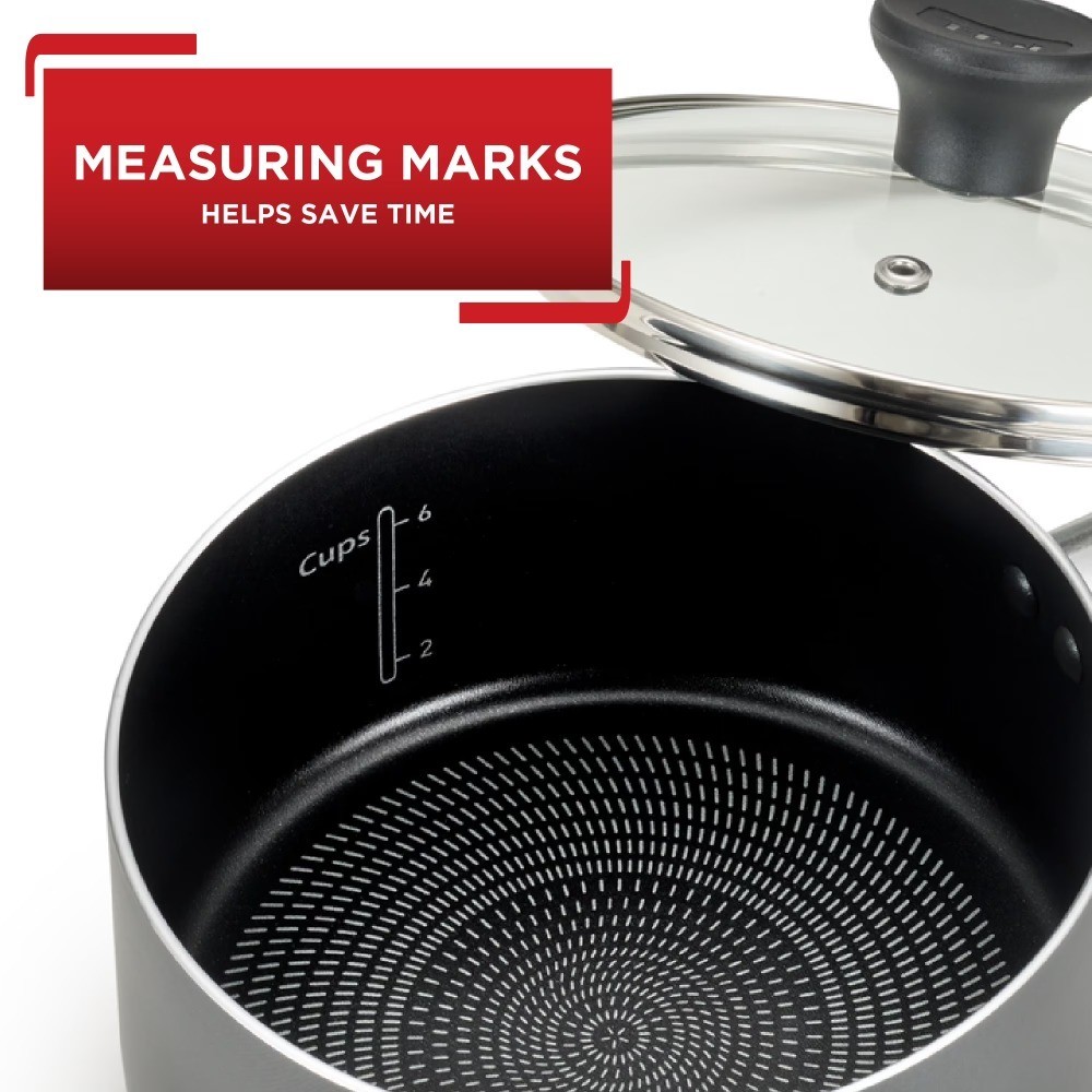 Nonstick Saucepan 2 Quart Pot with Lid, Easy-Care Ceramic Coating, Dishwasher