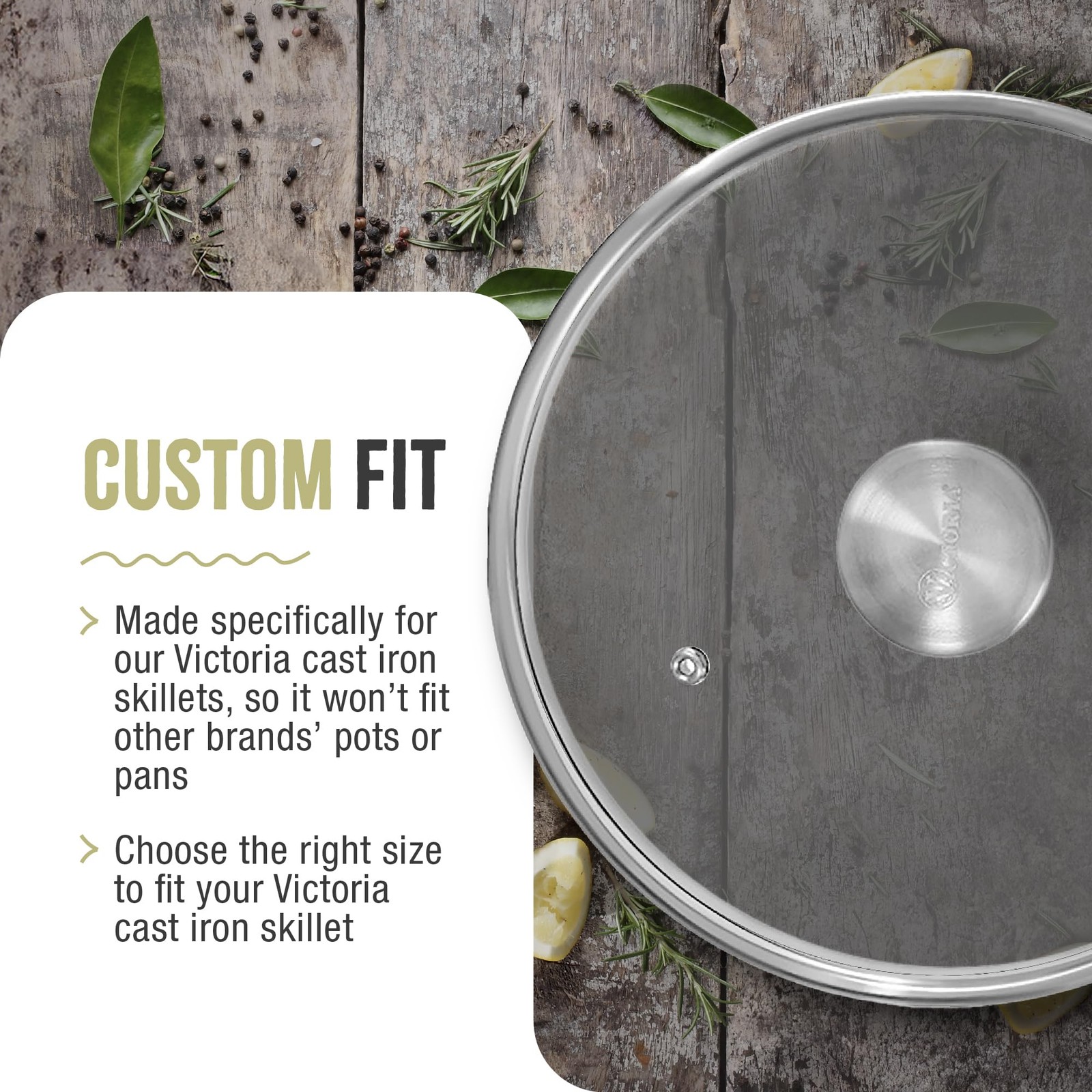 7.5-Inch Glass Lid for Round 8-Inch Cast Iron Skillet or Pan, Custom Made for…