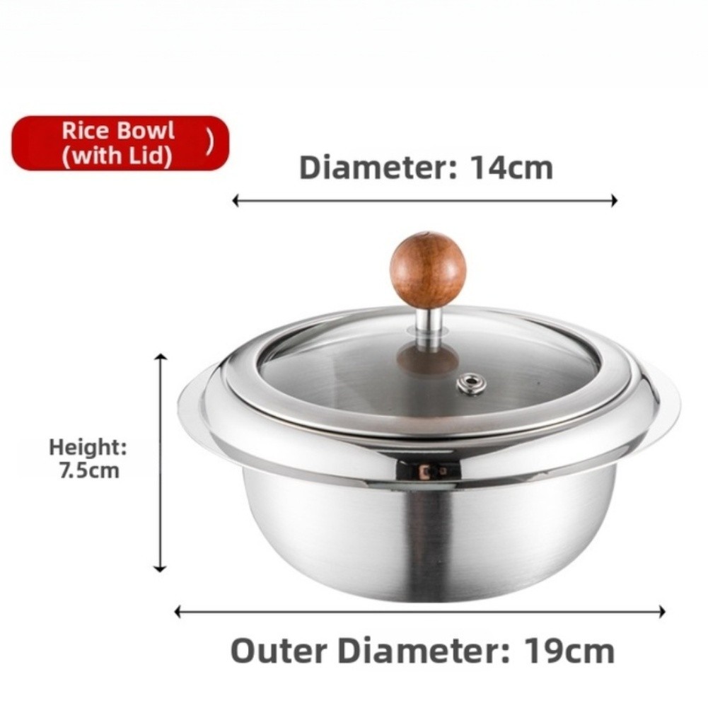 For Induction Use 304 Stainless Steel Mixing Pot for Korean Bibimbap and Salads
