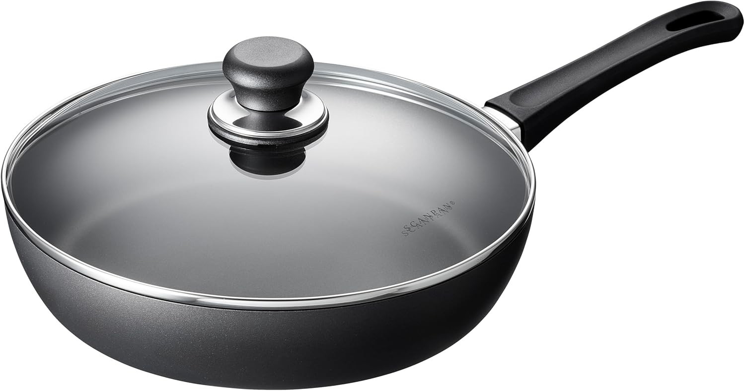 Classic 3.25 Qt Nonstick Saute Pan with Lid – Safe for Oven & Utensils