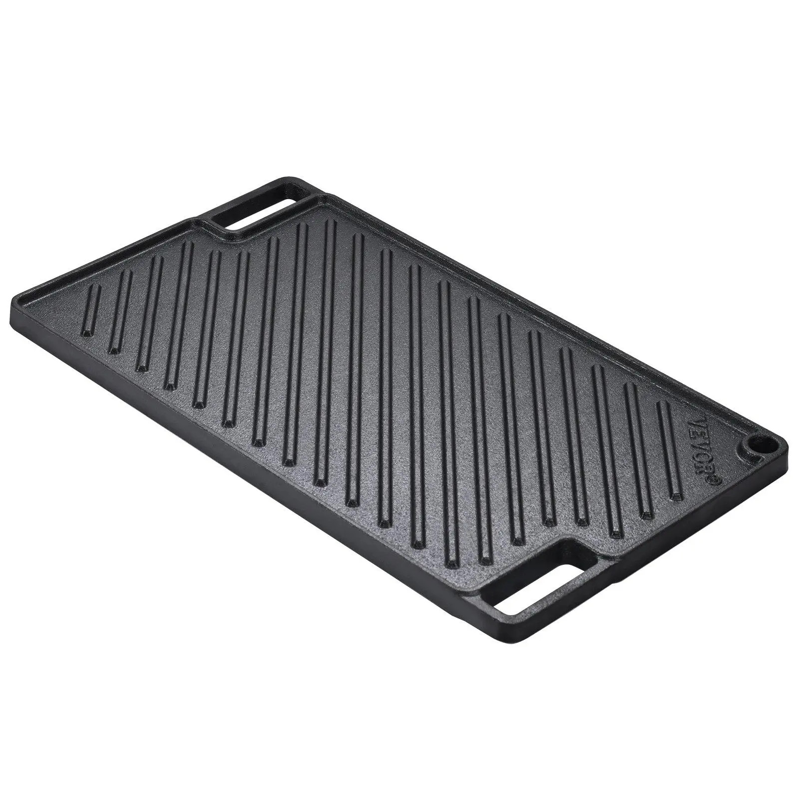Portable Pre-Seasoned Cast Iron Reversible Griddle Pan for Outdoor Gas Barbecue