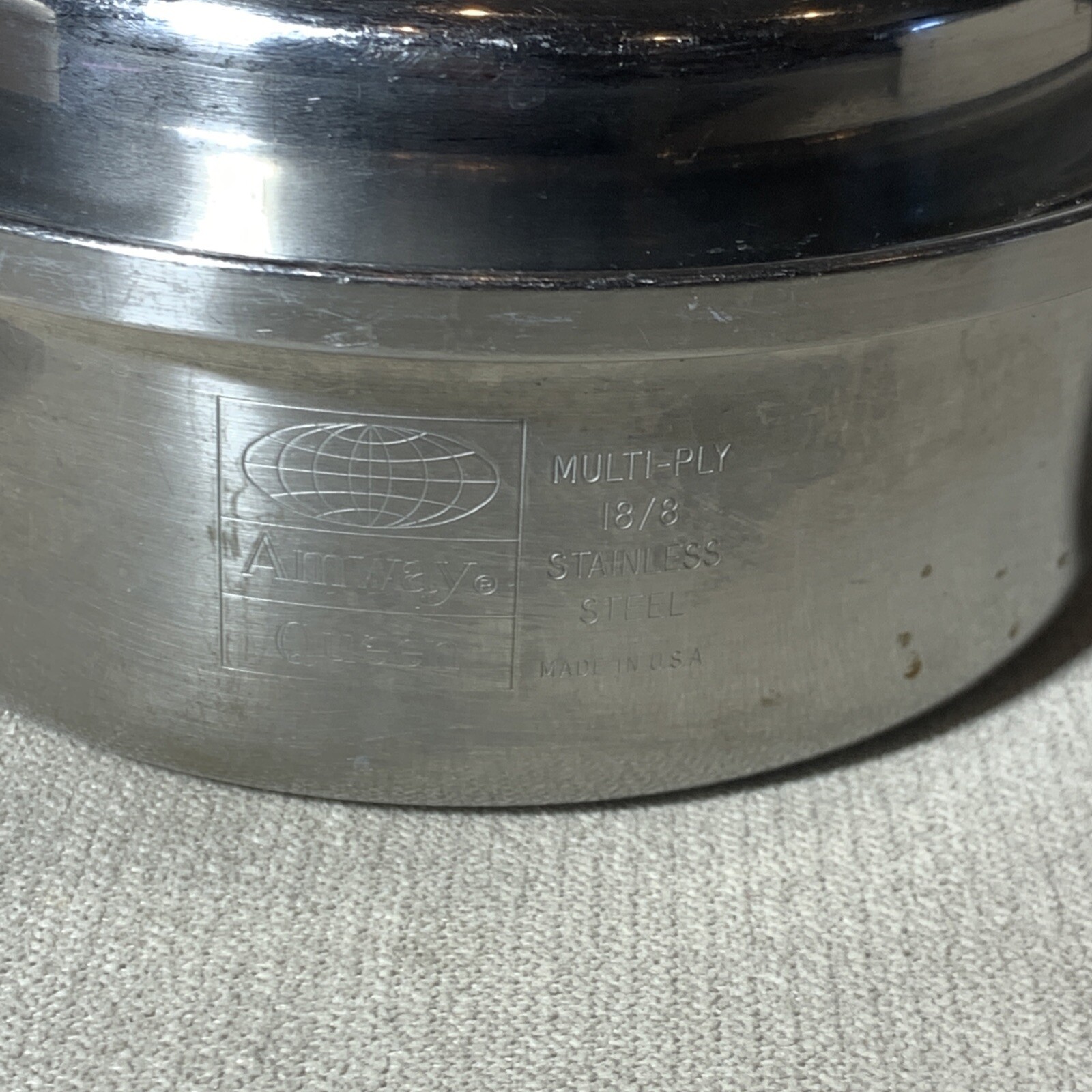 VTG Amway Queen 18/8 Stainless Multi Ply Sauce Pan Pot w/ Lid 1/2 Quart USA Made