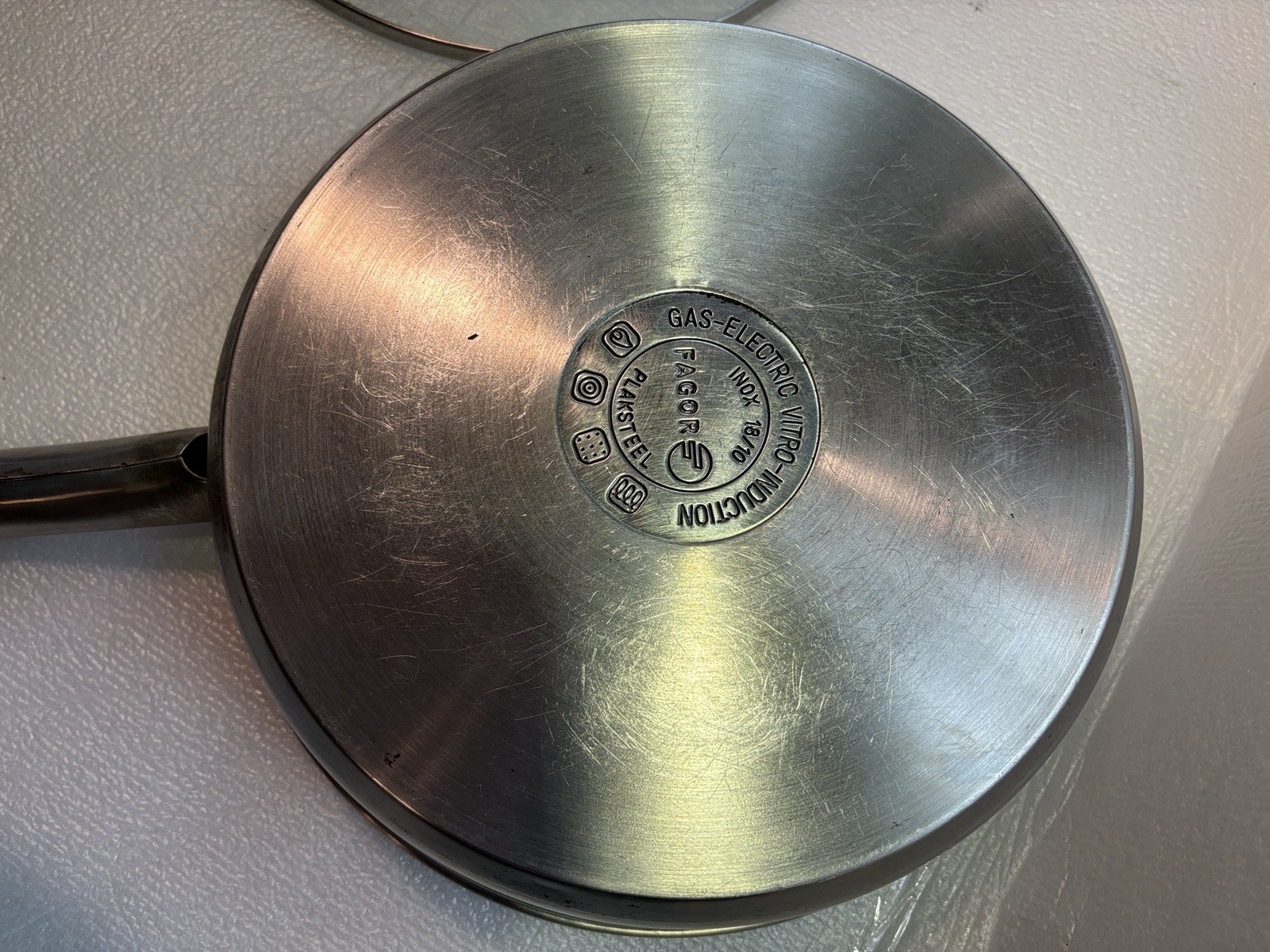 Fagor Spain Plaksteel Stainless 18/10 Saucepan Glass Lid 6 Egg Poacher
