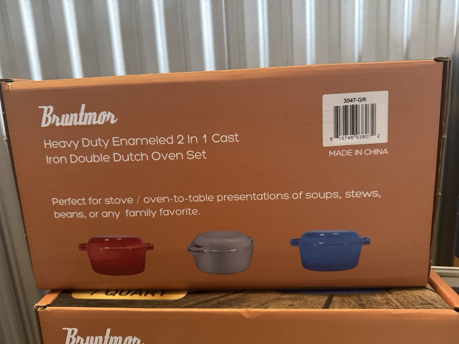 [FREE SHIP] NEW Bruntmor 7QT Dutch Oven 2-in-1 Skillet – Enameled Cast Iron RED