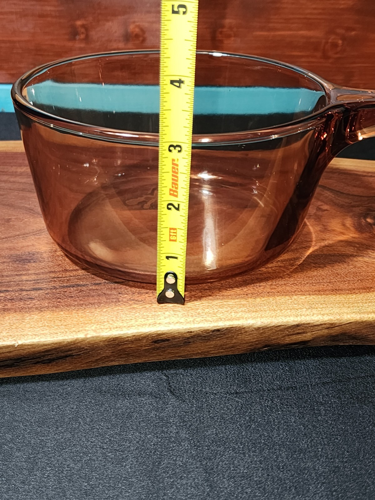 1970’s Visions Corning 1 Liter Saucepan V-1-B With Pyrex Lid P-8-1C Amber France
