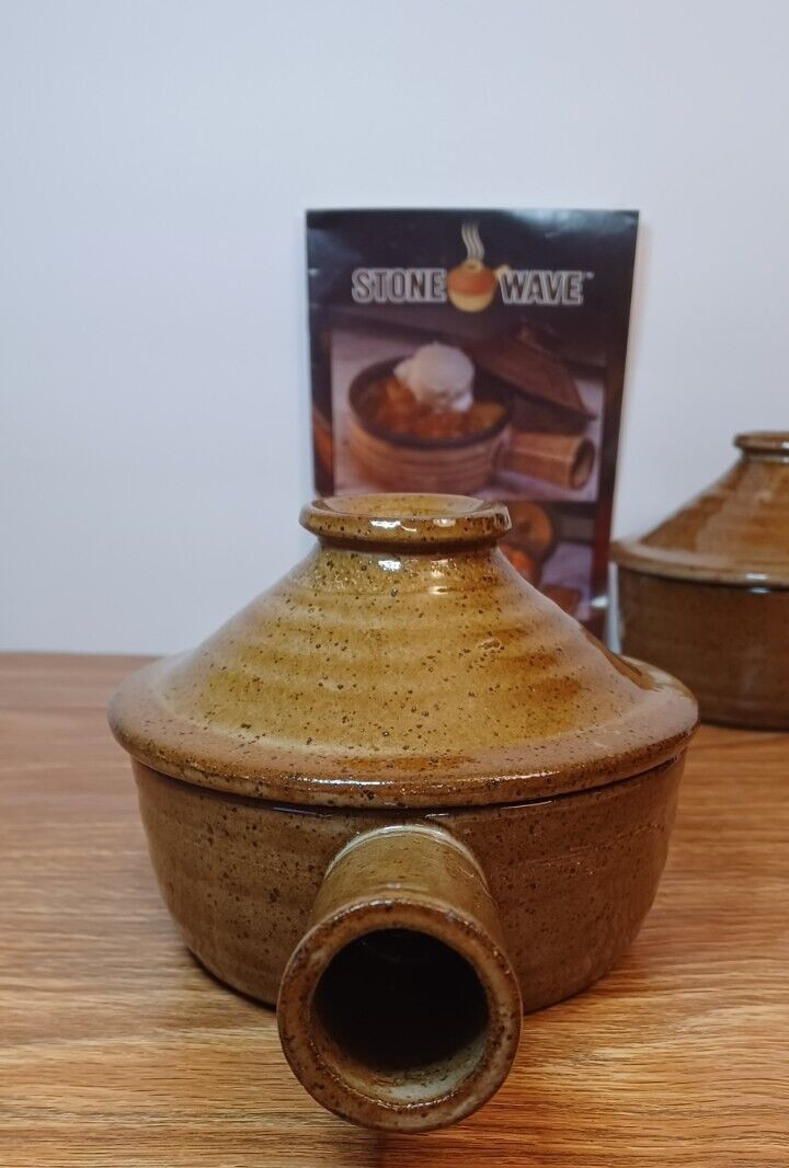 Stone Wave Microwave Stoneware Cookers SET OF TWO (2) WITH RECIPES