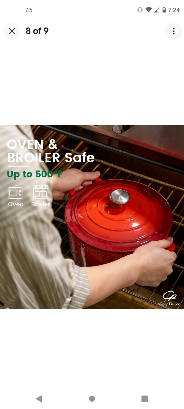 Chef Power Dutch Oven Pot Lid 5Qt Enameled Cast Iron Dutch Oven For Bread