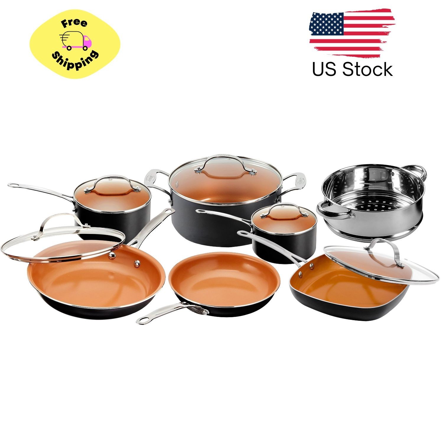 Nonstick, Frying Pan & Cookware Set – 12 Piece Set