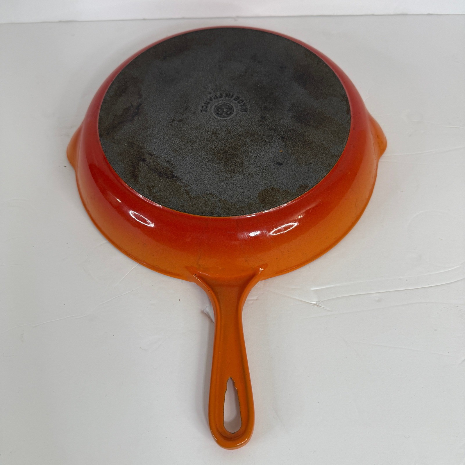 Le Creuset 26 Enameled Cast Iron Skillet Flame Orange 10.25 Inch Made in France
