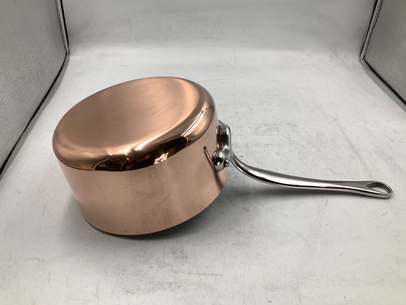Mauviel M’Heritage 150 S Polished Copper & Stainless Steel Sauce Pan. 1.9 Qt