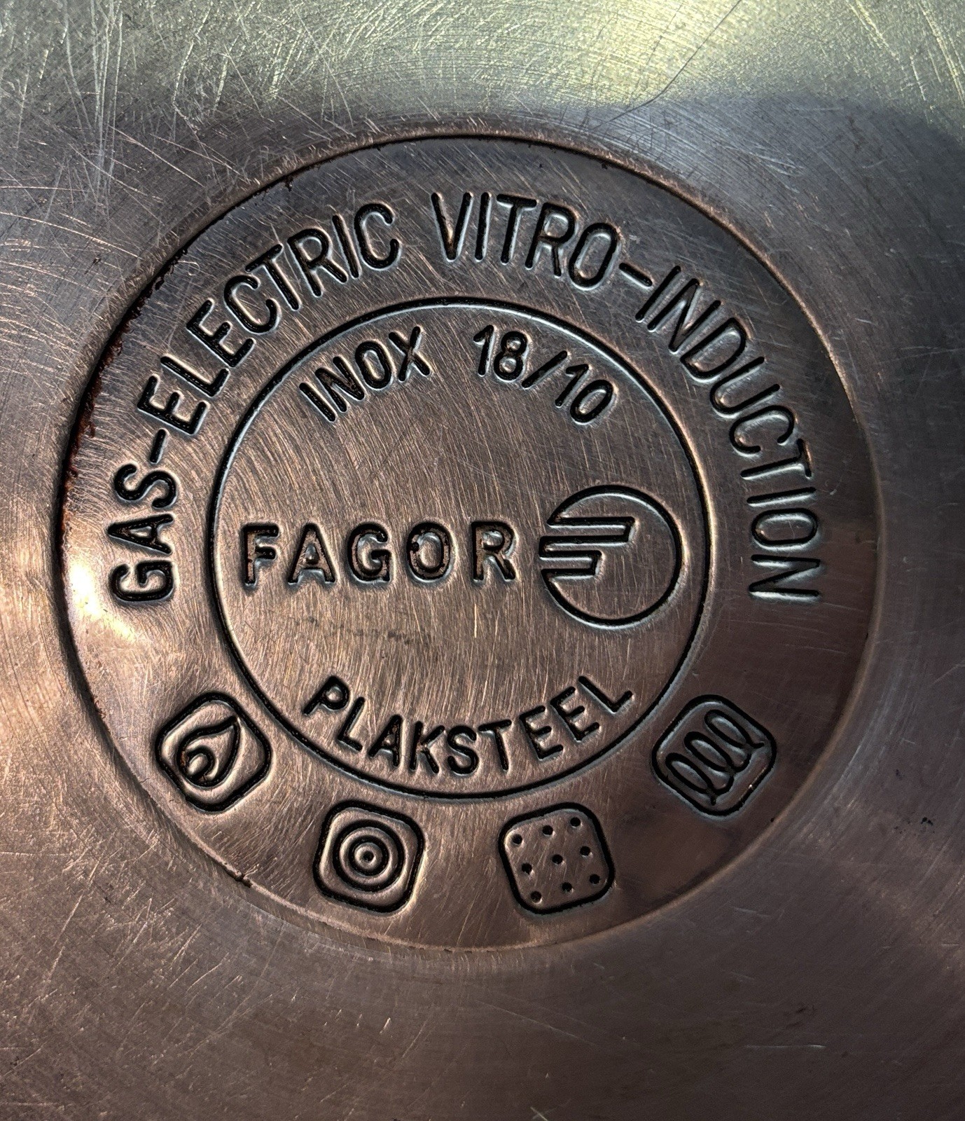 Fagor Spain Plaksteel Stainless 18/10 Saucepan Glass Lid 6 Egg Poacher