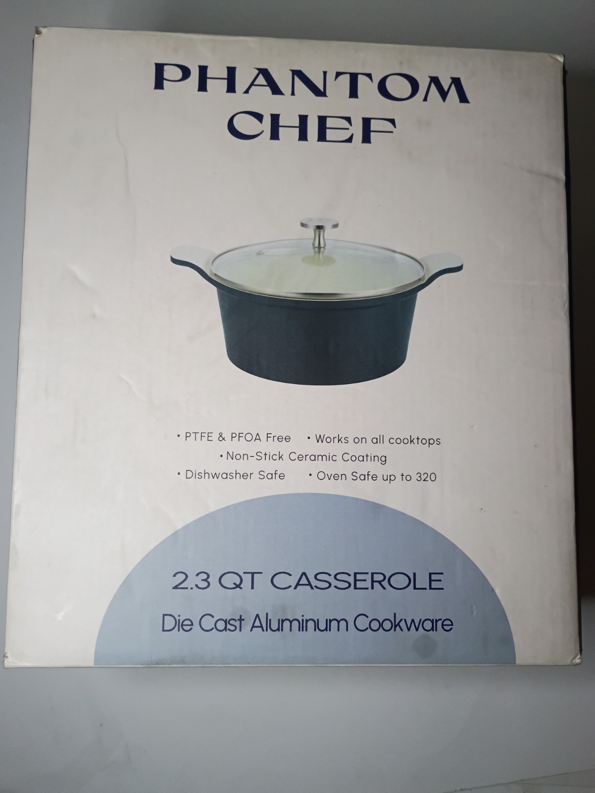 PHANTOM CHEF Dark Blue 2.3 Quart Casserole Cook Pot With Lid (Brand NEW) *READ*