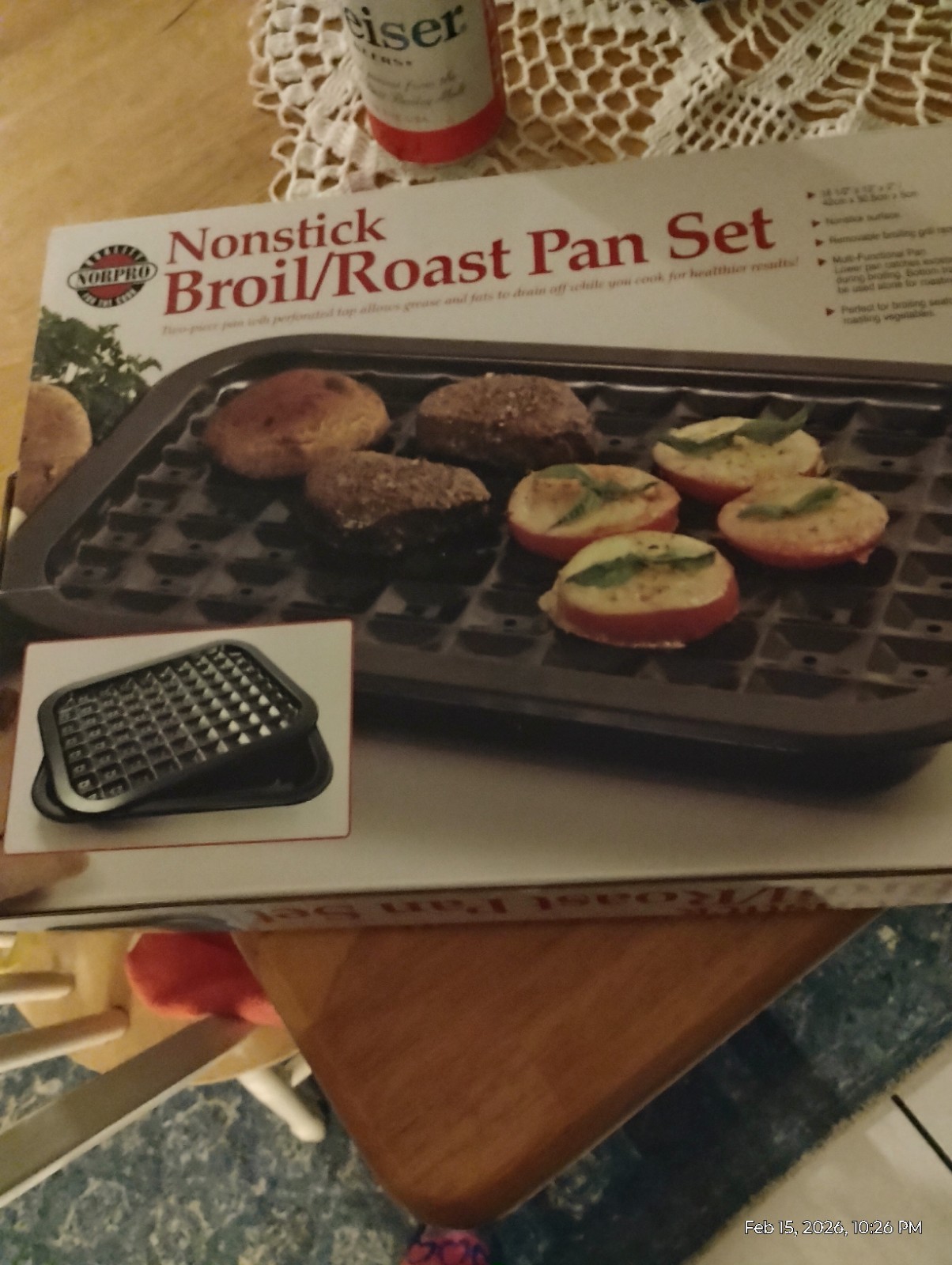 Norpro Broiler/ Roaster Pan Set for Oven – Nonstick Coated 16.5″ x 12″ – NEW