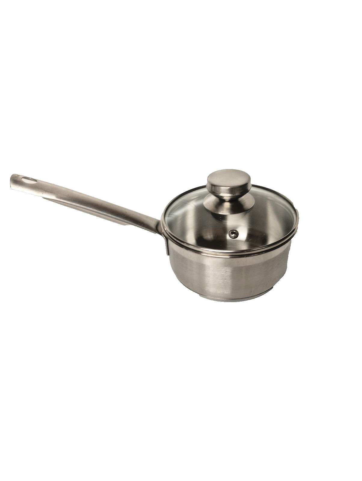 STAINLESS STEEL SAUCEPAN WITH CLEAR TEMPERED GLASS LID, 1 QUART