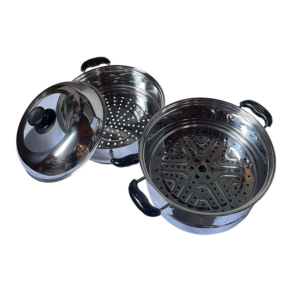 2-Tier Stainless Steel Food Steamer,Dumpling Steamer,Vegetable Steamer 10.2″