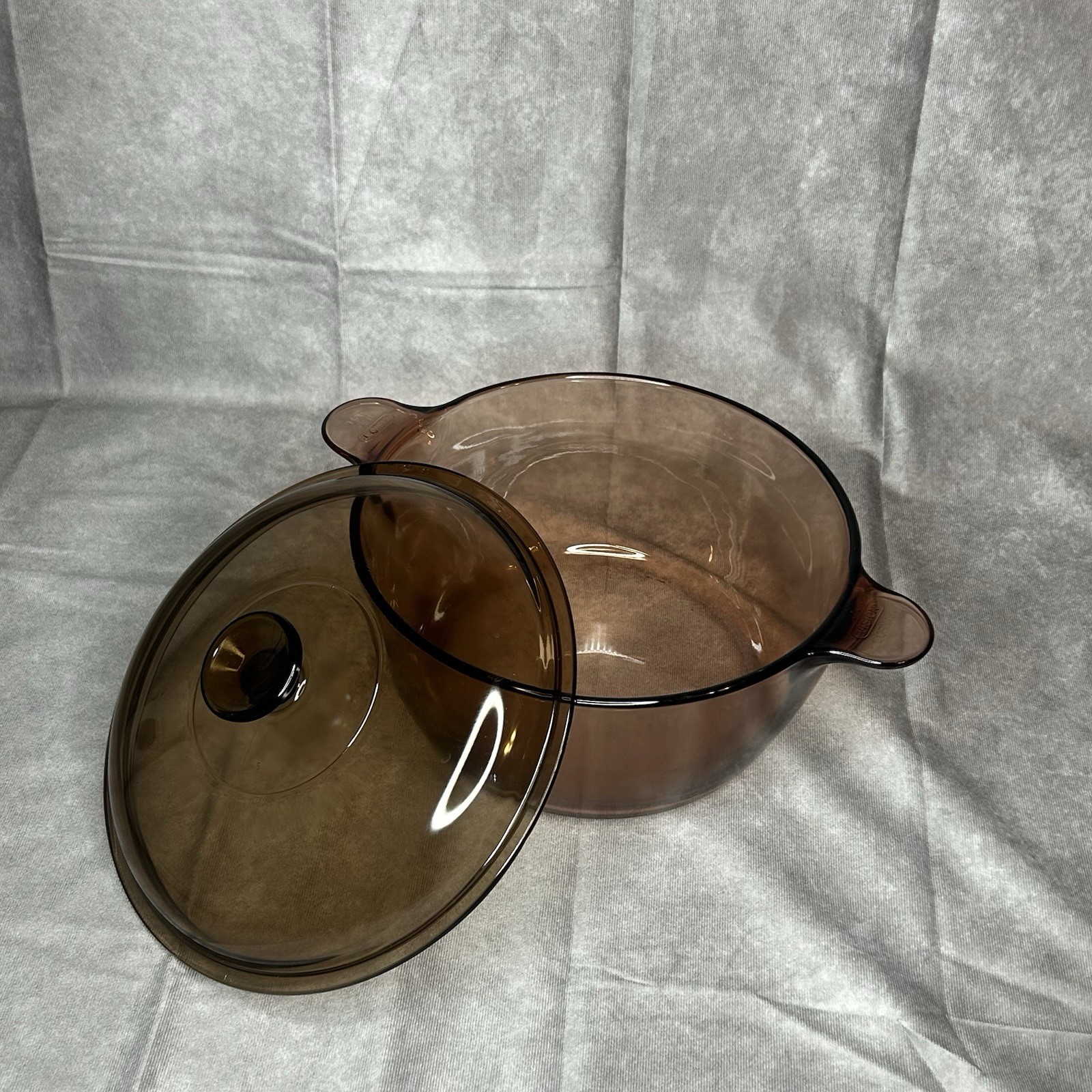 Corning Ware Vision Amber Glass Dutch Oven Stock Pot 4.5L With Pyrex Lid USA
