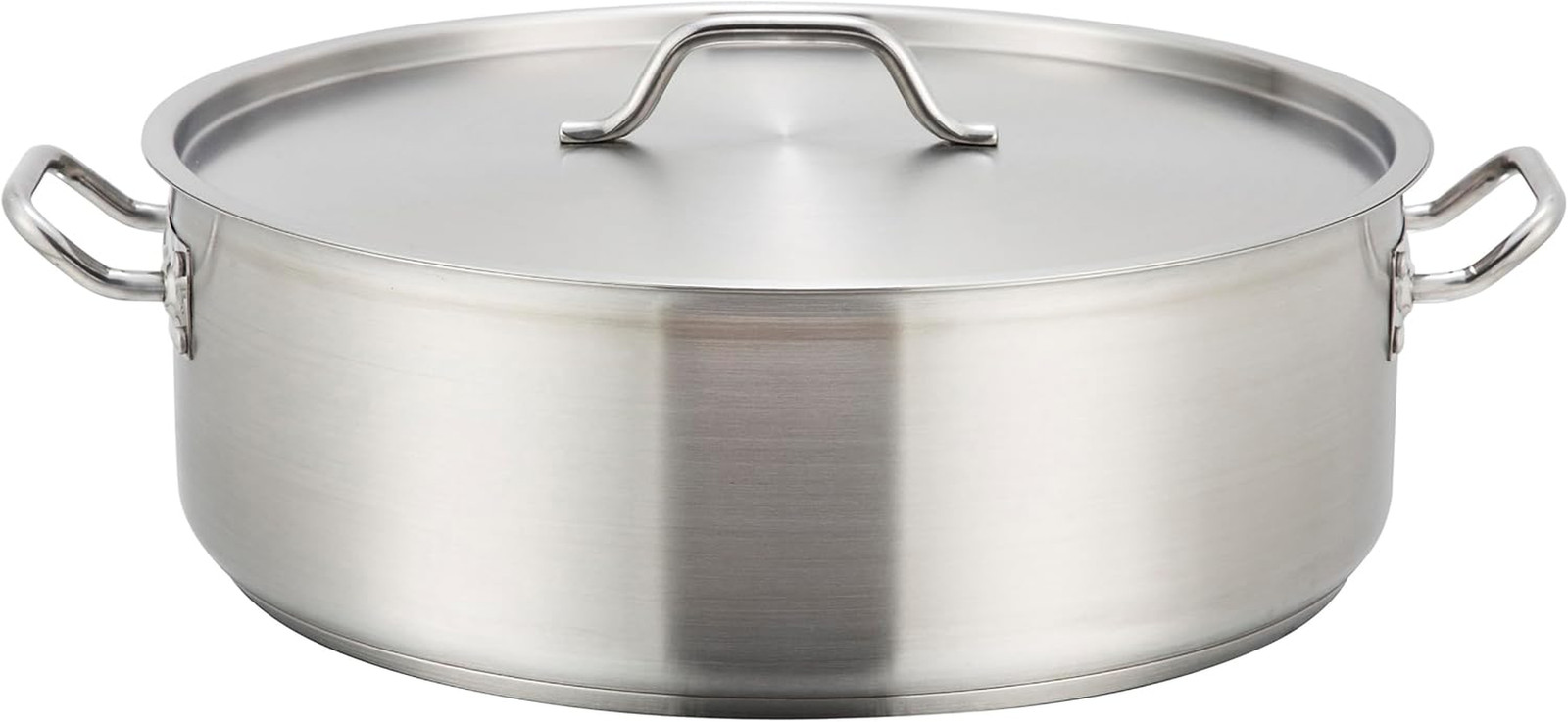 15 Quart Winco Stainless Steel Brazier with Lid – Commercial-Grade Cookware