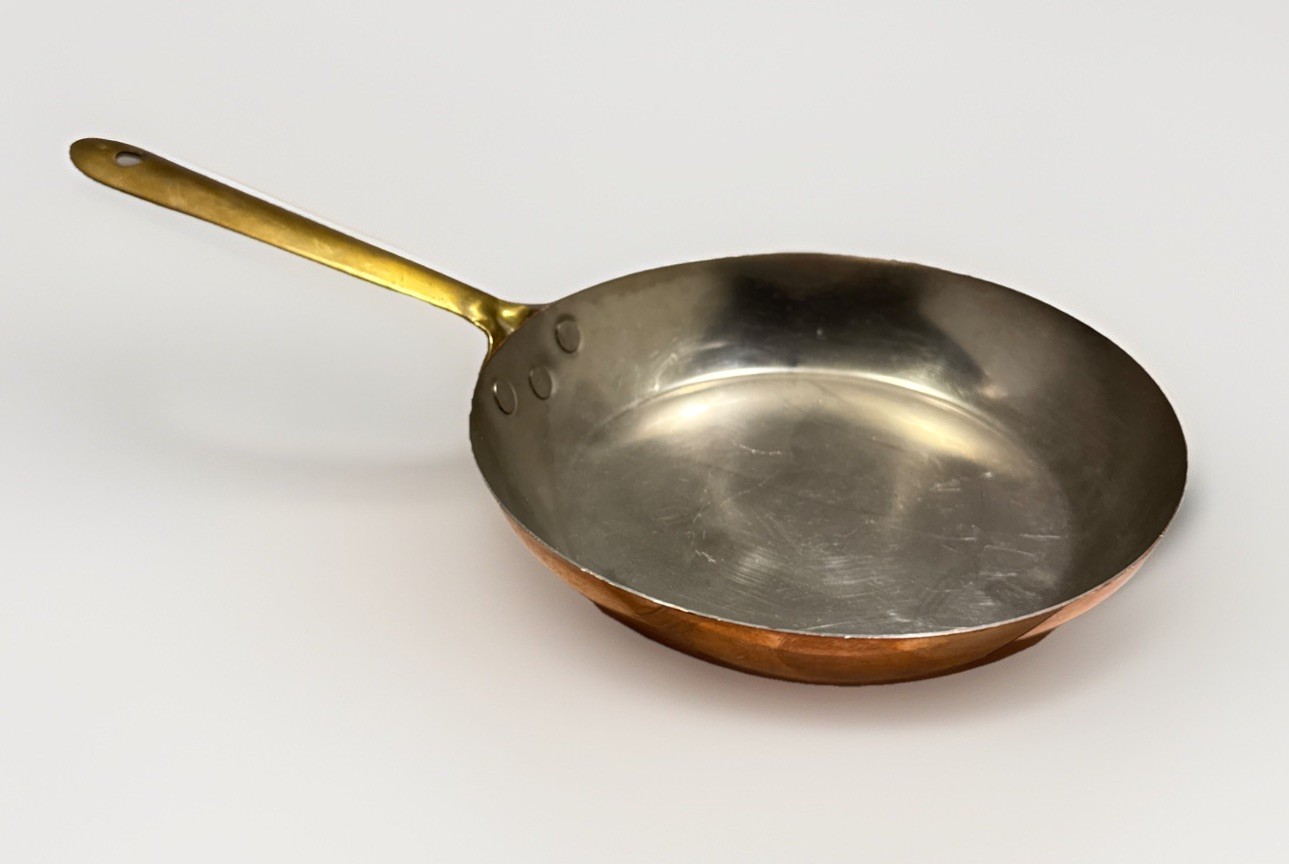 Douro Copper Skillet Tin Lined Brass Handle Heavy Gauge – 6 inches across
