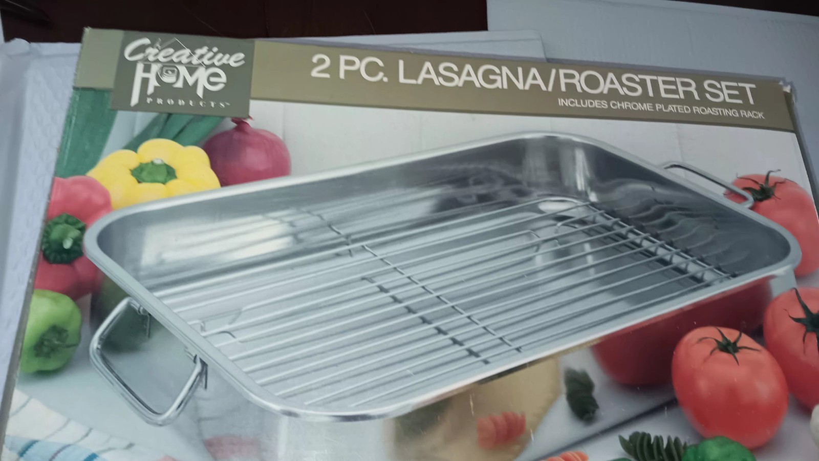 Creative Home 2 Piece Lasagna Roaster Rack Stainless Steel. NEW Opened Box