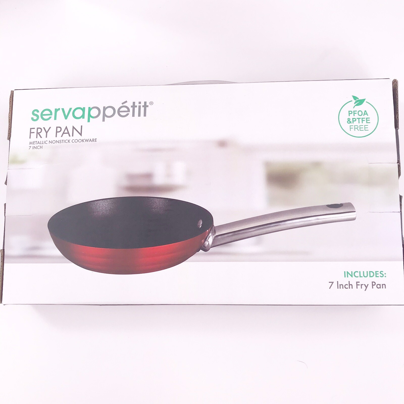 Servappetit Red Metallic 5 Qt. Stock Pot, 2 Qt Sauce Pan Glass Lids, 7in Fry Pan