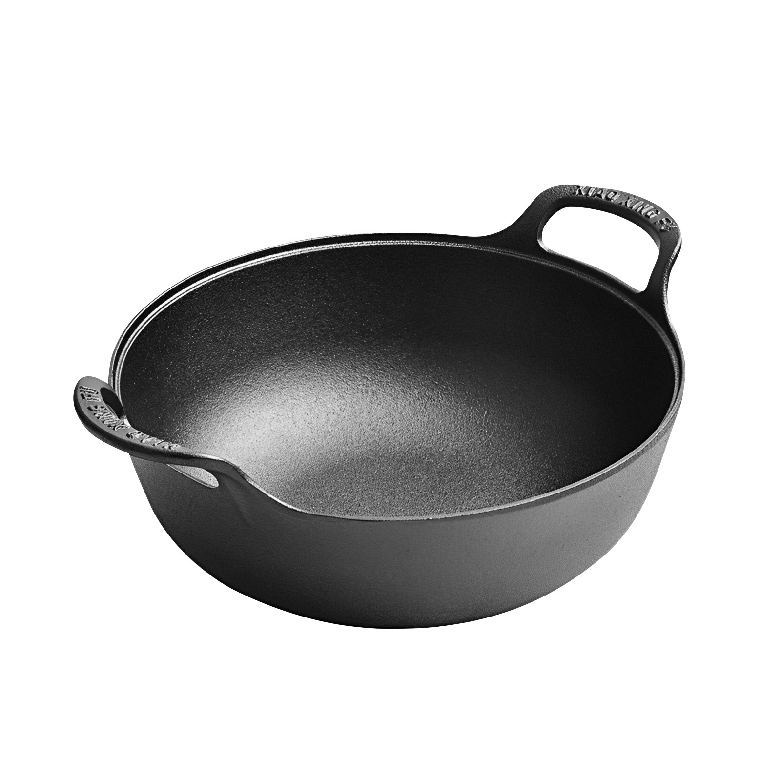 Cast Iron Wok with Handles Grilling Pan 20cm Non-stick Cooking Pot for Camping