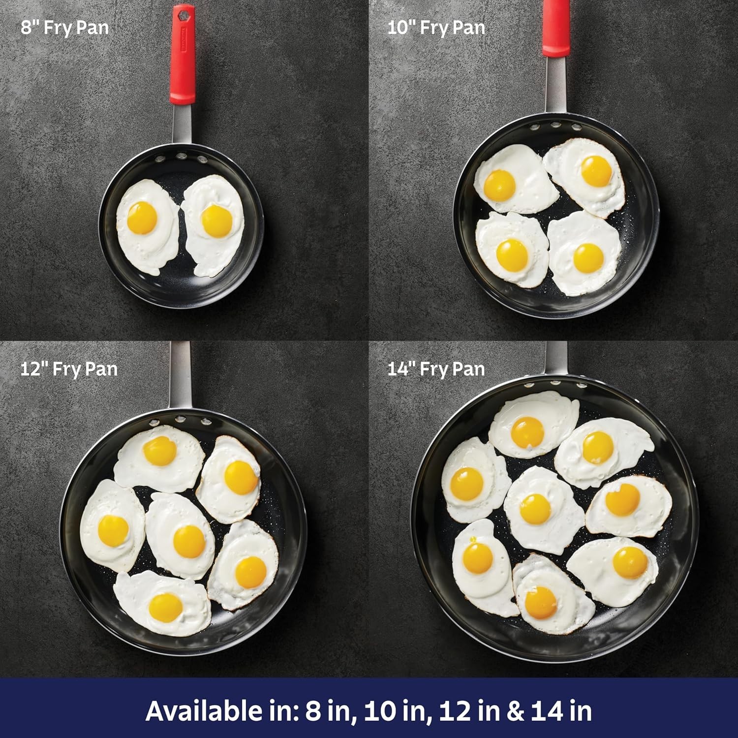 Ultimate Professional Nonstick Skillet – 14-Inch, Red Handle, Oven Safe at 400°F