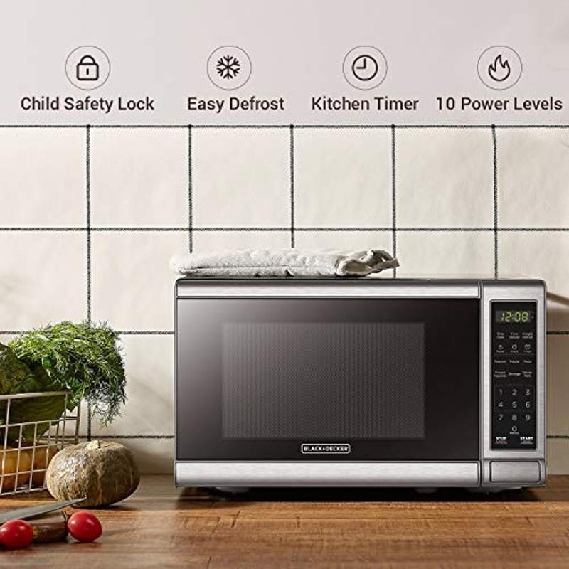 700 W Stainless Steel Microwave Oven W/ LED Control Panel Child Safety Lock New