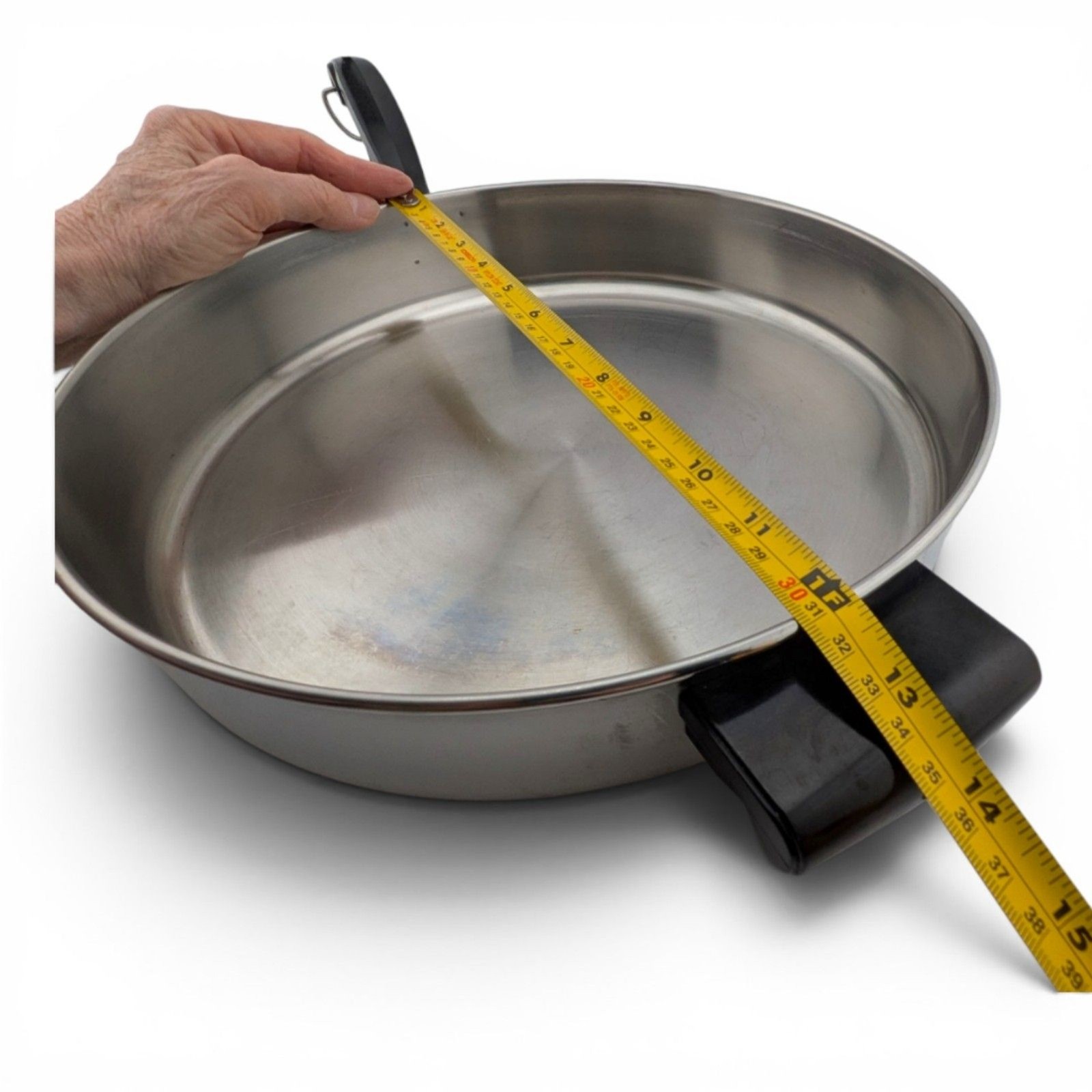 Farberware 12″ 18/10 Stainless Steel Covered Deep Skillet Saute Pan w/Lid