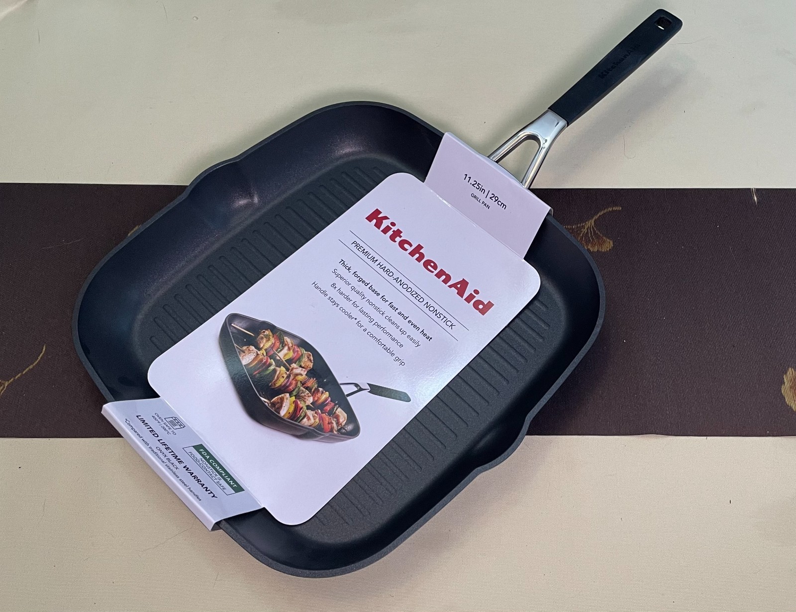 NEW KitchenAid Grill Pan 11.25” Premium Hard Anodized Nonstick Black
