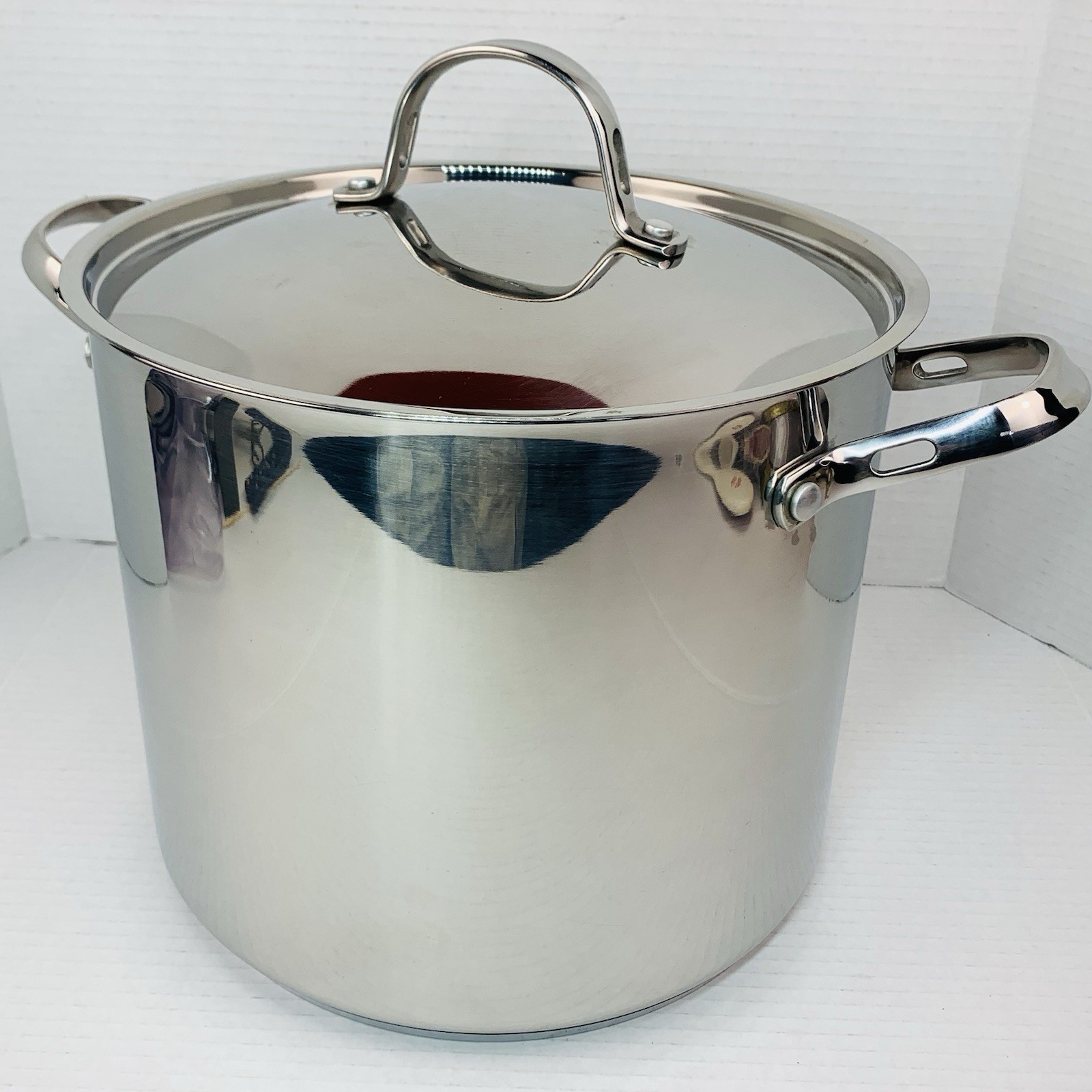 Cooks Standard Clad 12 Quart 18/10 Stainless Steel Stock Pot w/ Lid Deep Large