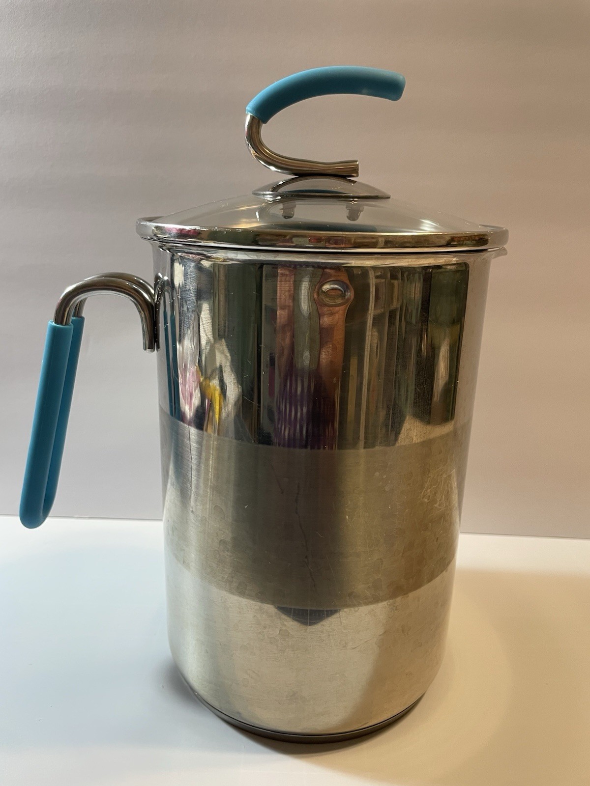 Kuhn Rikon 11 Cup Pot With Basket Straining Lid & Pour Spout 18/10 Asparagus