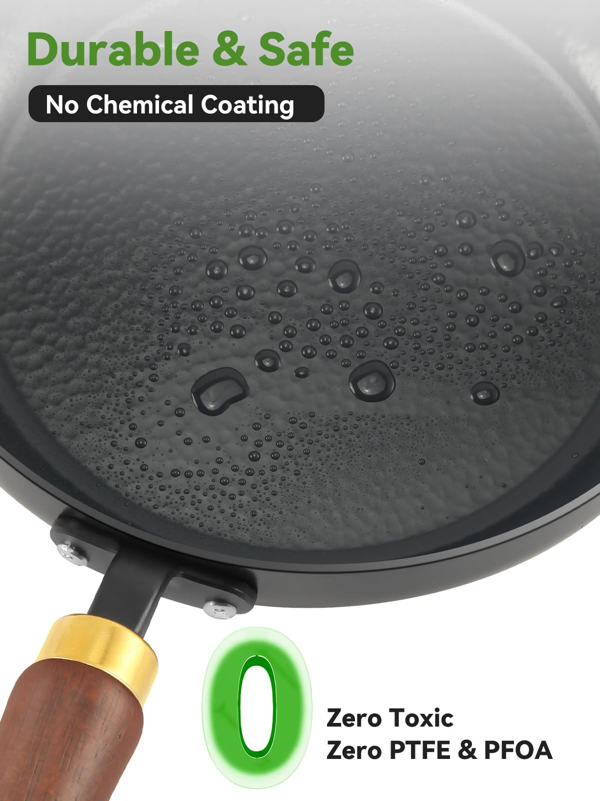 Carbon Steel Skillet, 11-Inch Nonstick Frying Pan, Season-Free Enameled Carbo…