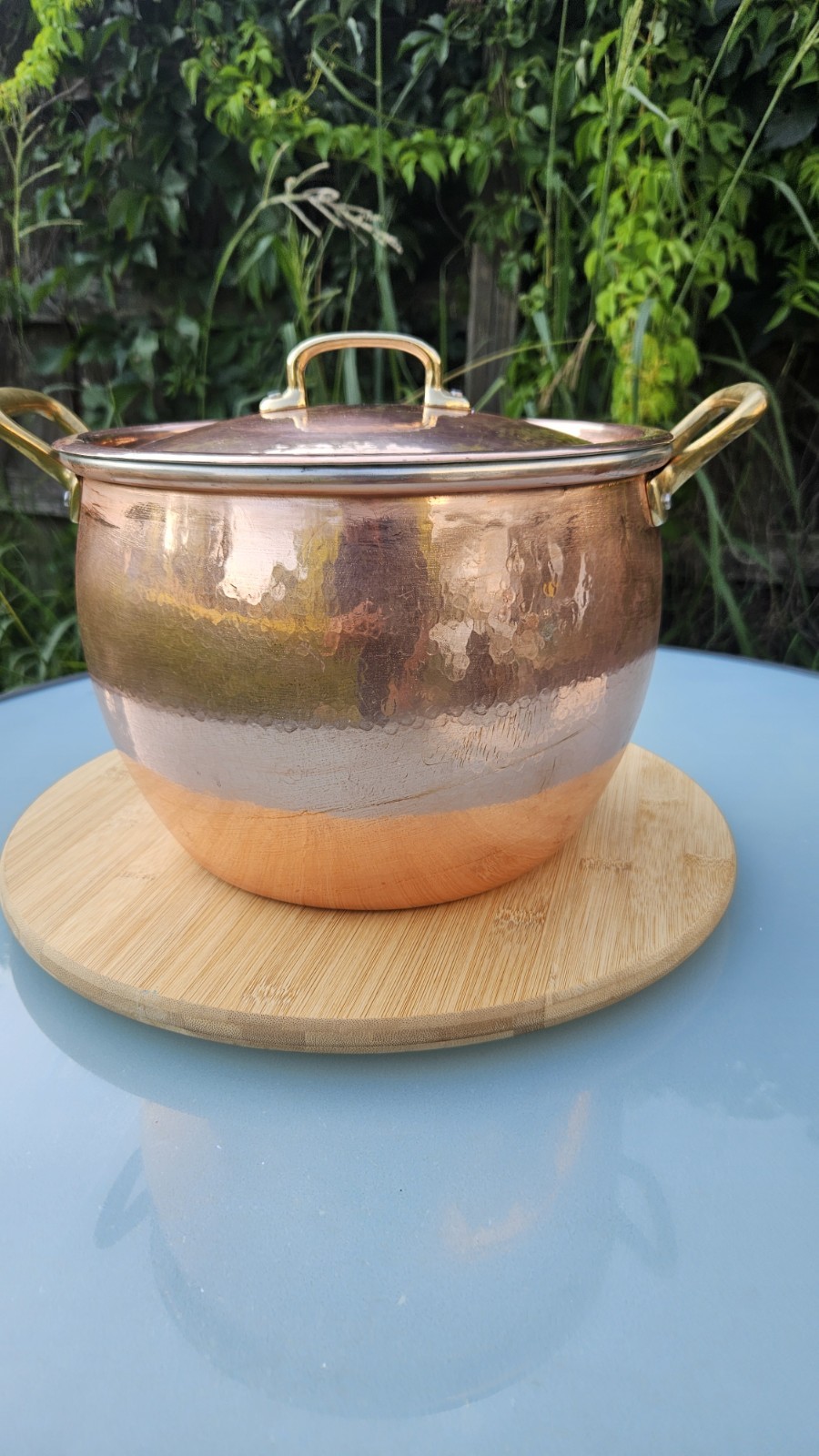Ruffoni 7.5 Qt Historia Hammered Copper Stockpot w/Classic Brass Handles