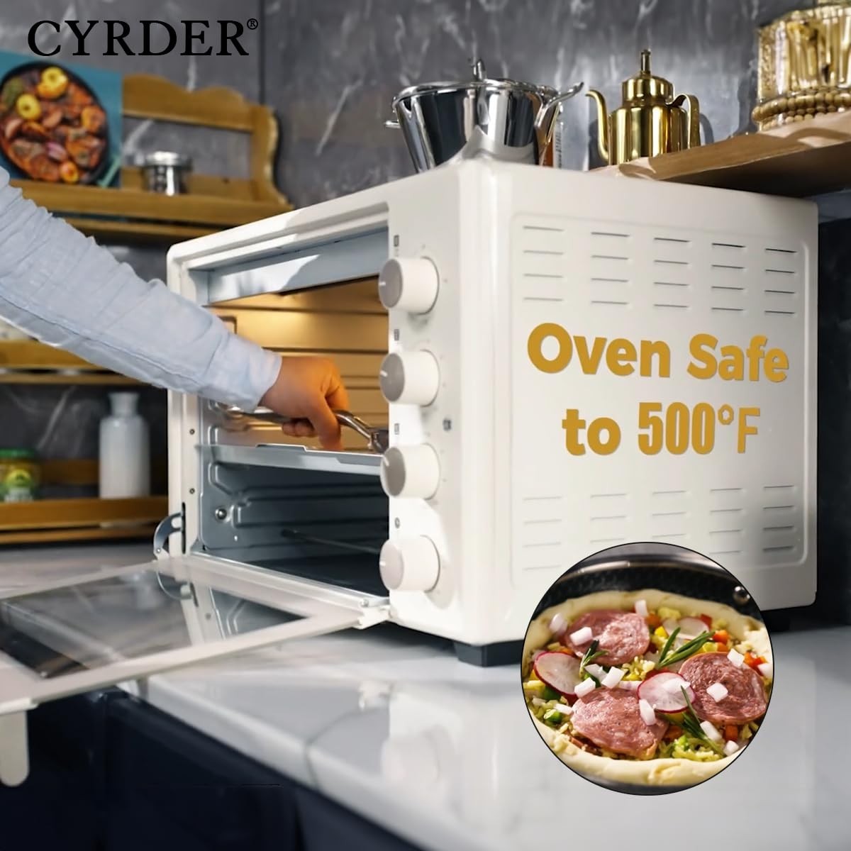 CYRDER Frying Pans Set Non Stick, 6 Pcs Premium 18/10 5-Ply Stainless Steel 8