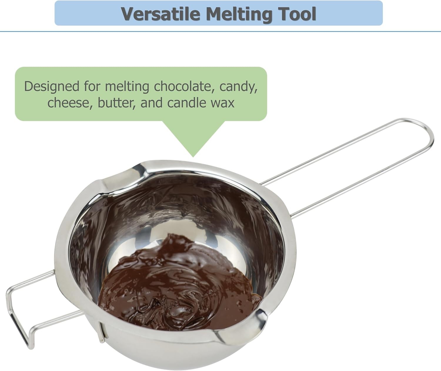 Stainless Steel Melting Bowl 400ML Double Boiler for Chocolate Candy Butter Wax