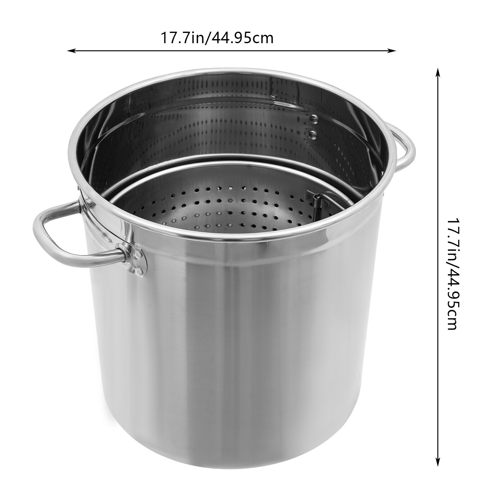 78 QT Stainless Steel Seafood Boil Pot With Basket Heavy Duty Cooking Pot W/ Lid