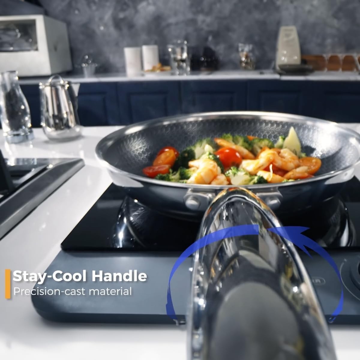Nonstick Frying Pan Set, 8, 10 and 12 inch Frying Pans, 6-Piece Hybrid Non stick