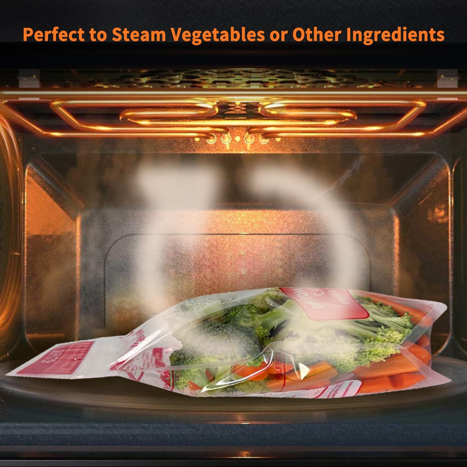10×Steam Cooking Bags Microwave Steamer Bags Widen the Bottom Stand Upright Z…