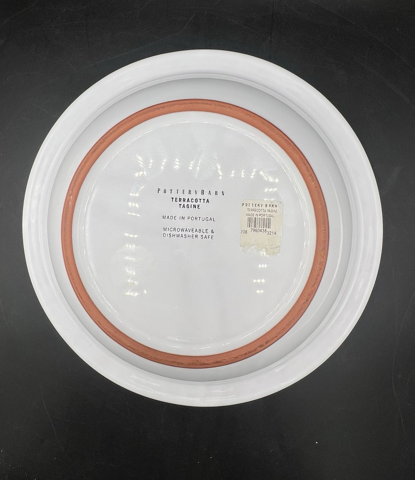 Pottery Barn Terracotta Tagine Portugal White Glazed 11” Cooking Dish Lid
