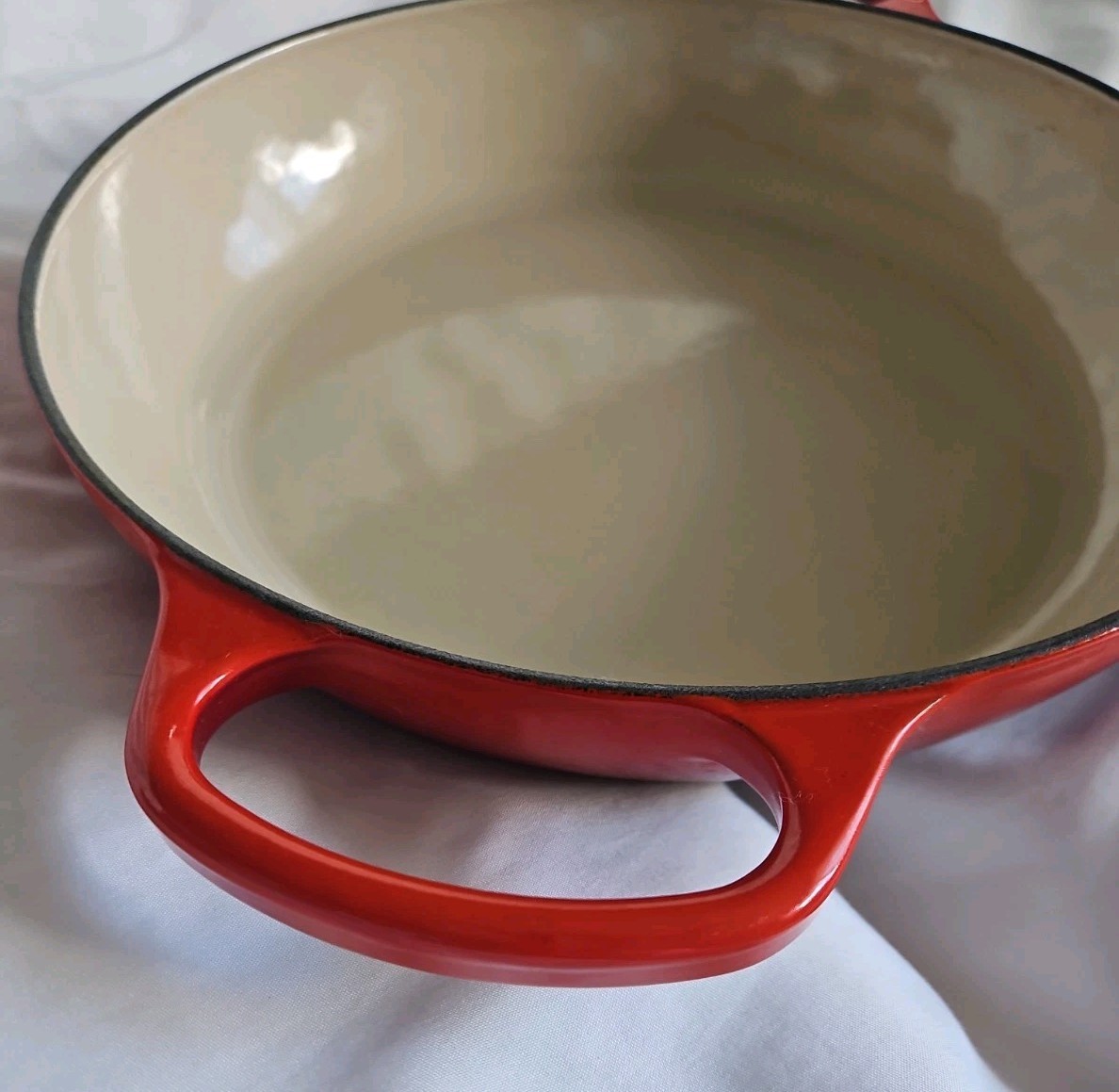 Le Creuset #26 Braiser Red/orange Enameled Cast Iron VTG 2.25 Qt France