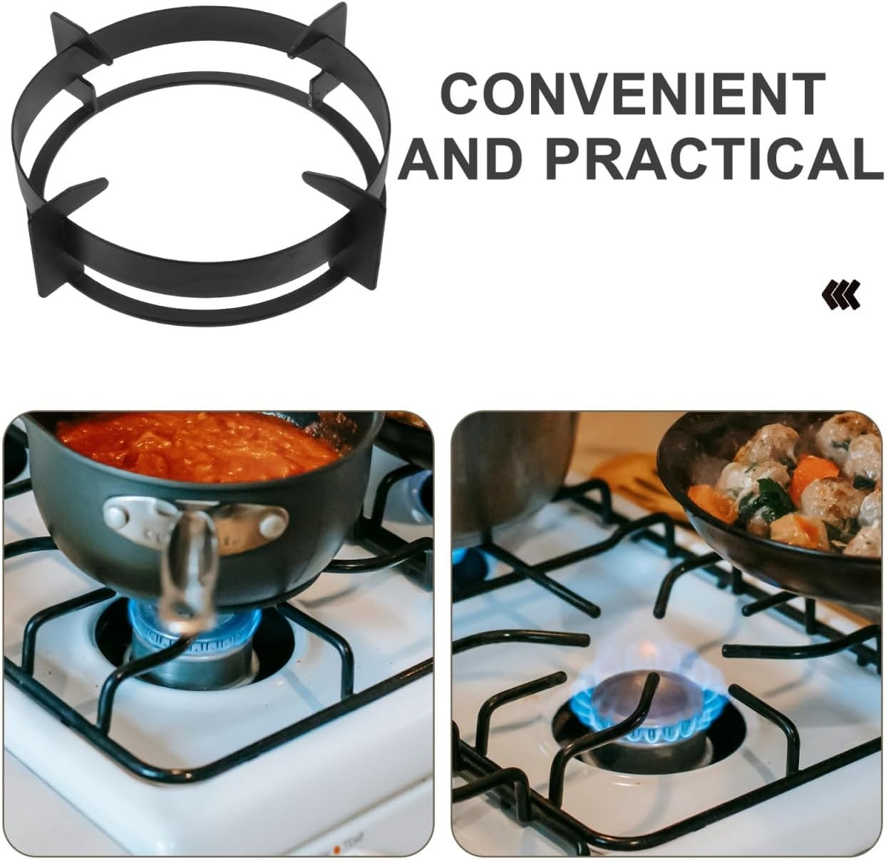 Heavy Duty Gas Stove Wok Ring 9.25 Inch Non-Slip Round Bottom Pan