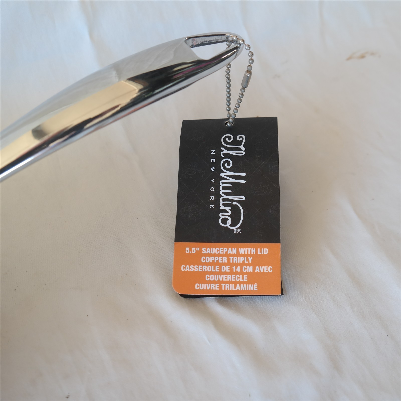 New IL MULINO heavy Copper Stainless lined 1 1/2 Qt Saucepan 5 7/8″ diameter