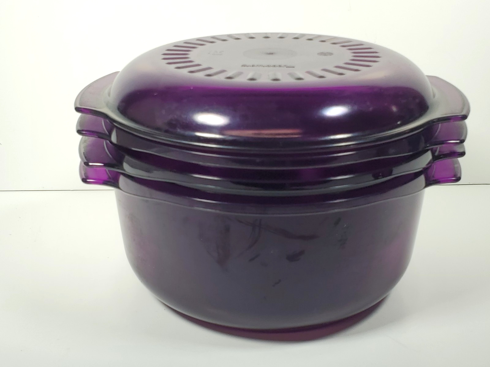 TUPPERWARE Purple Microwave Cooker Steamer 5 Pc Set