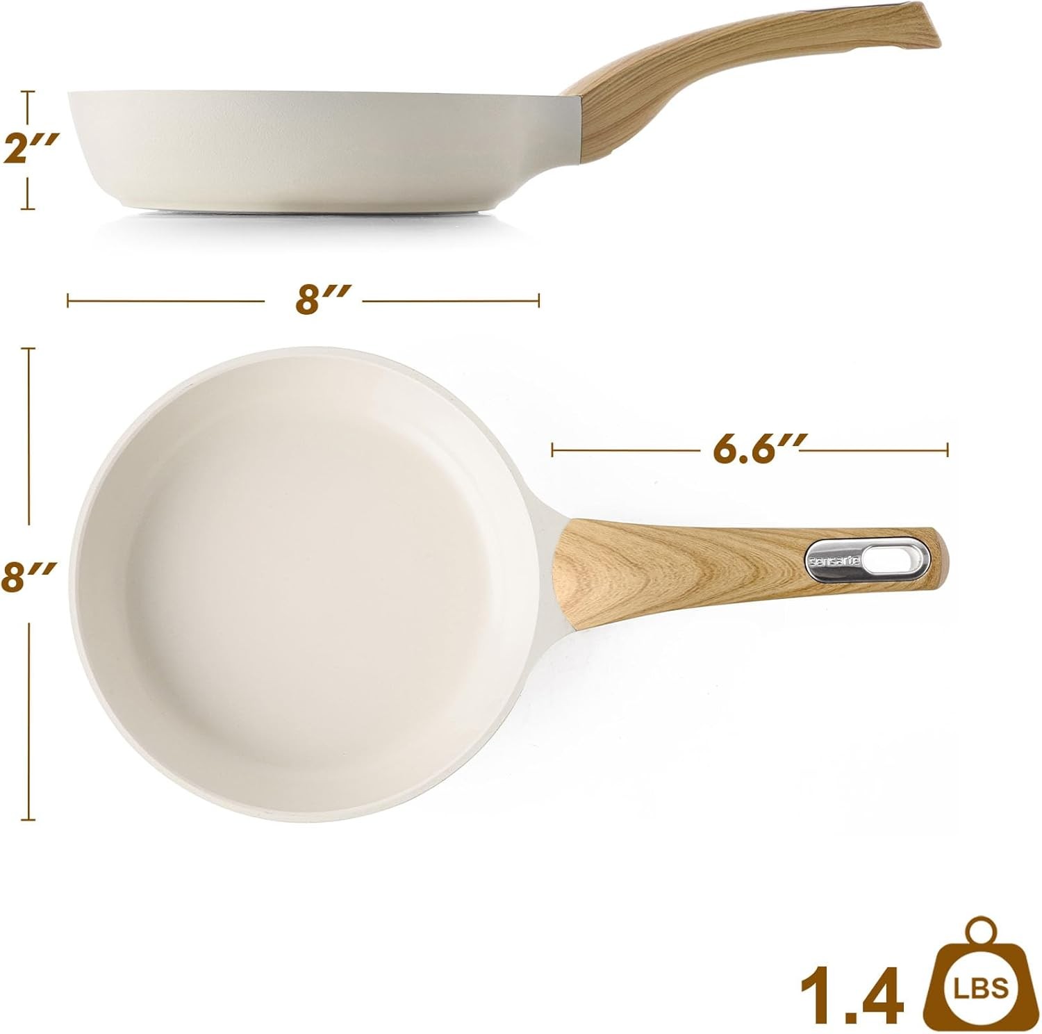 Ceramic Nonstick Frying Pan Small Skillet 8/9.5/11/12.5Inch Non Stick Omelet Pan
