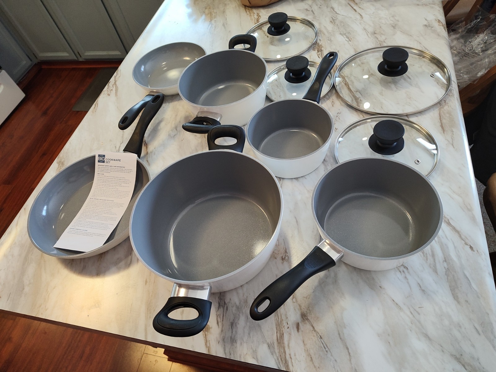 The Big One 10 Piece Silicone Ceramic Cookware Set, Gas & electric safe