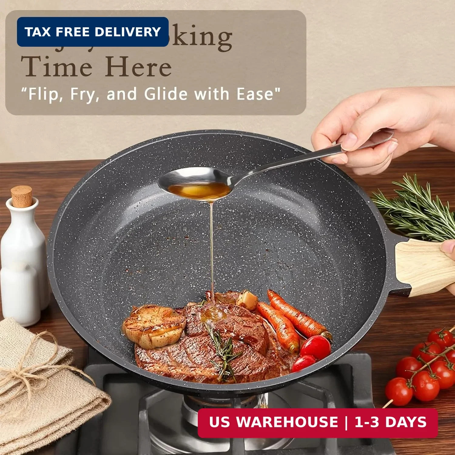 GiPP Ceramic Pots and Pans Set Non Stick – 17 Pcs Nonstick Cookware Set, Non-tox
