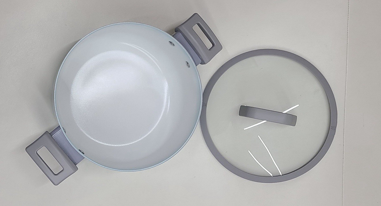BKLYN Steel Co Lunar Eclipce Ceramic Nonstick Cookware Set 12 Pc Light Blue