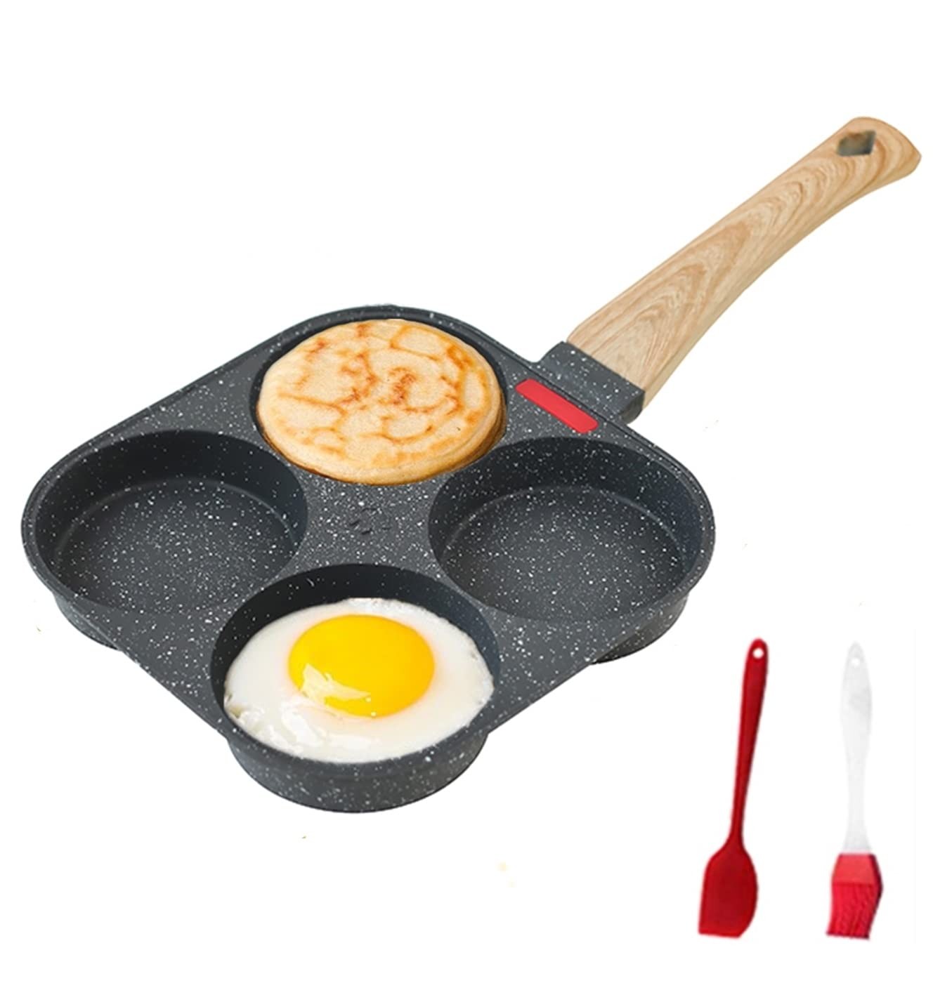 4-Cup Egg Pan Nonstick, and Granite Egg Frying Pan, Versatile Breakfast Skillet