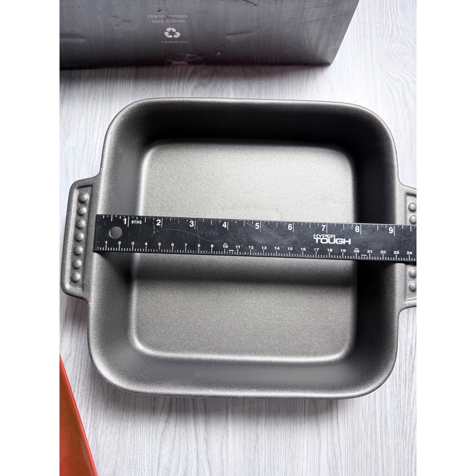 Parini Cookware Square Baker Non-Stick Ceramic Baking Dish with Lid Red Ombre