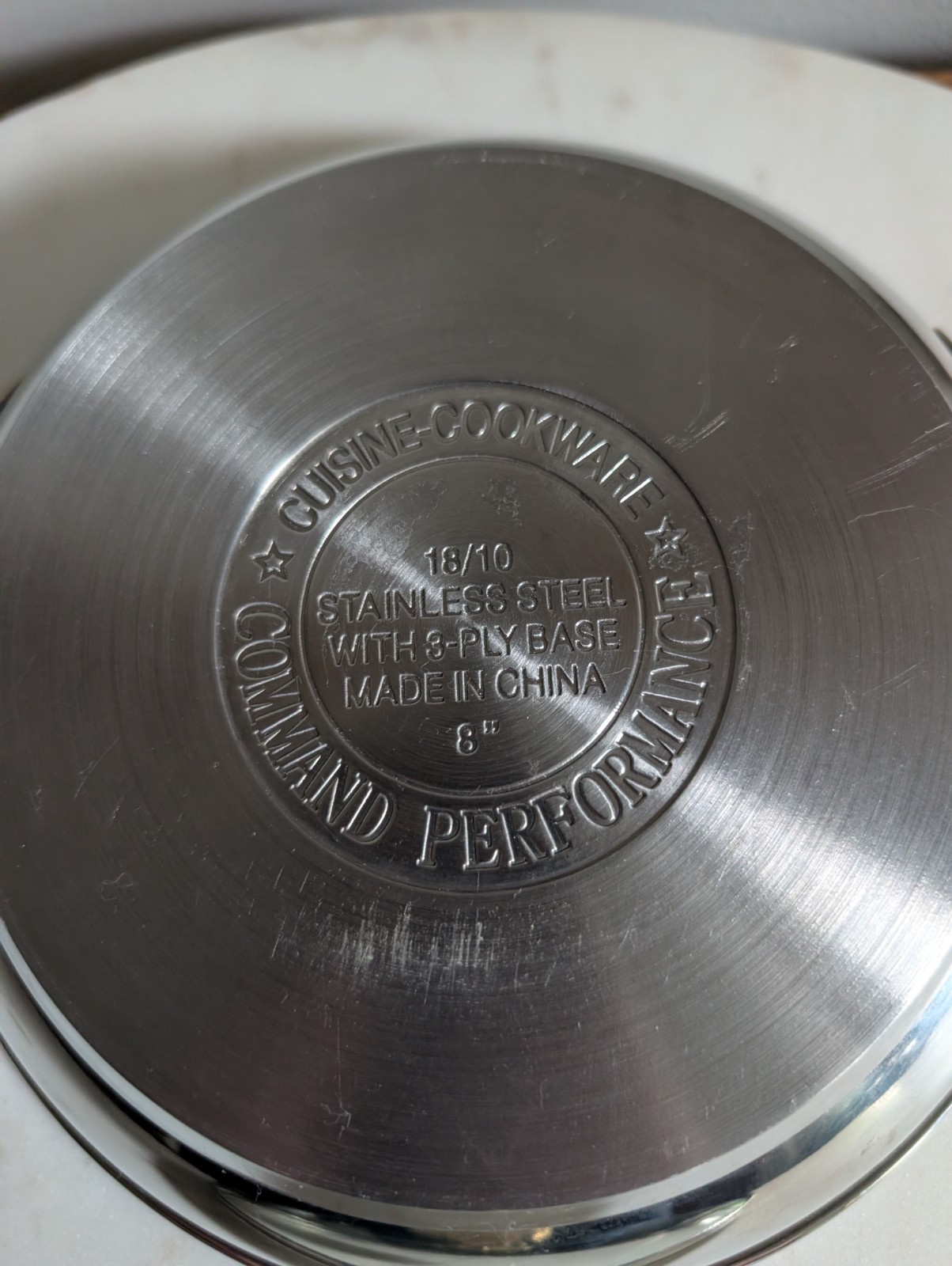 Cuisine Cookware 8″ 18/10 Stainless Steel 3-Ply Covered Pot Glass Lid